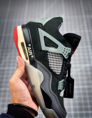 Off-White x Air Jordan 4 Retro “Bred” – Black & Fire Red