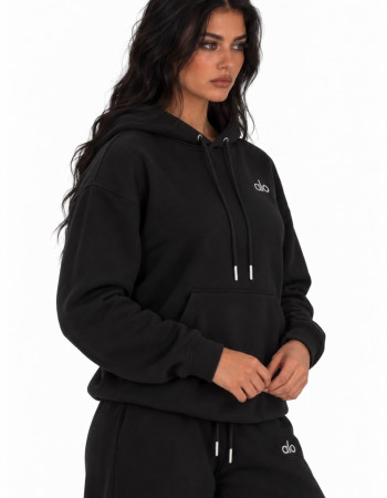 Alo Yoga Accolade Hoodie & Straight Leg Sweatpants Set – Black