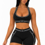 Alo Yoga Airbrush Heart Throb Bra & Shorts Set – Black/White