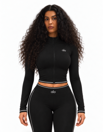 Alo Yoga Contrast-Trim High-Waist Leggings – Black/White