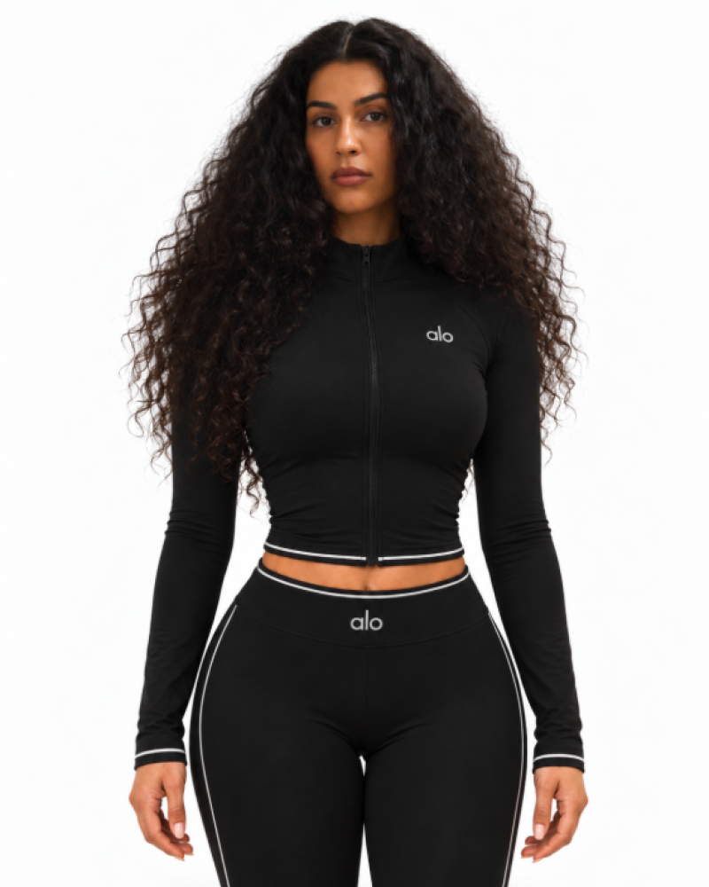 Alo Yoga Contrast-Trim High-Waist Leggings – Black/White