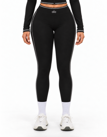 Alo Yoga Contrast-Trim High-Waist Leggings – Black/White