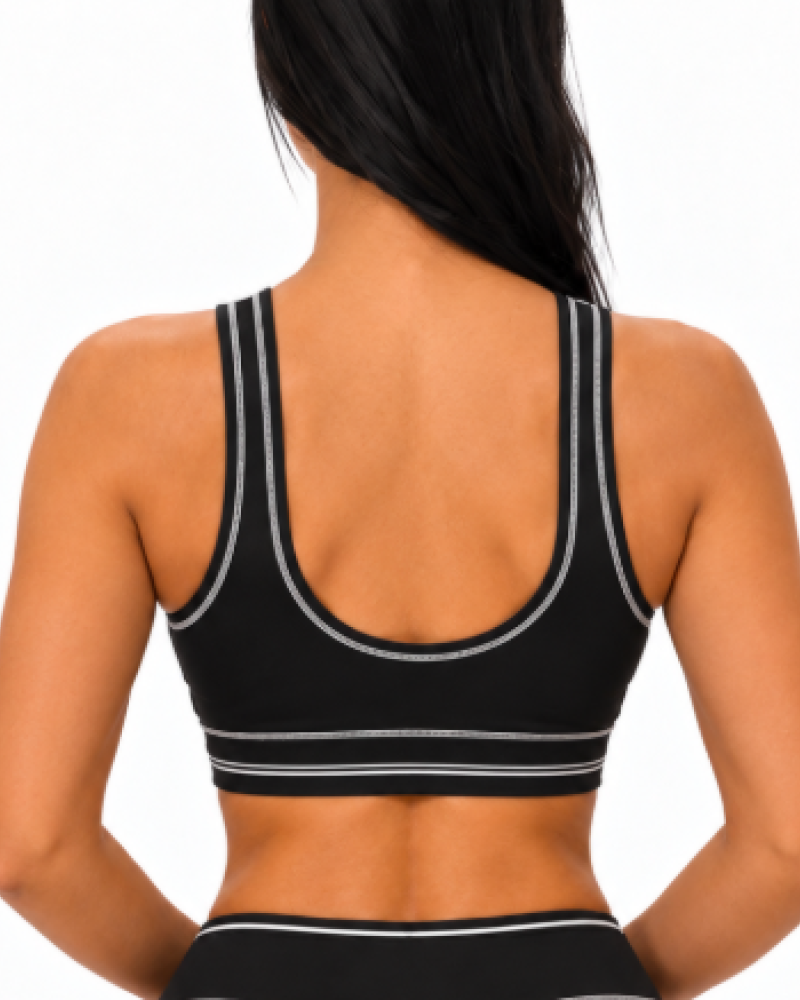 Alo Yoga Airbrush Heart Throb Bra & High-Waist Legging Set – Black/White