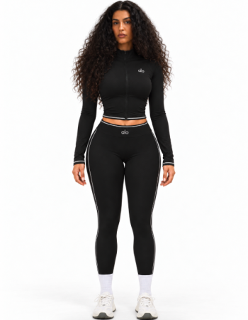 Alo Yoga Contrast-Trim High-Waist Leggings – Black/White