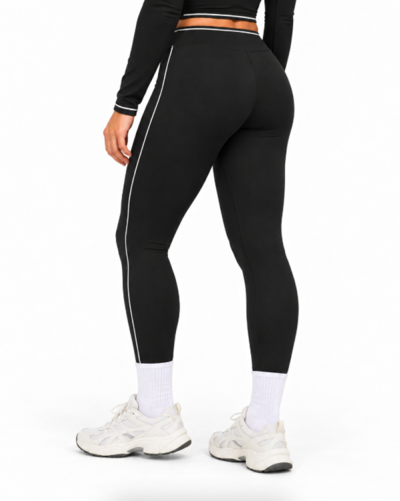 Alo Yoga Contrast-Trim High-Waist Leggings – Black/White
