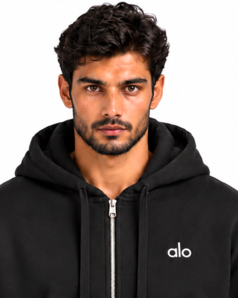 Alo Accolade Full Zip Hoodie – Black