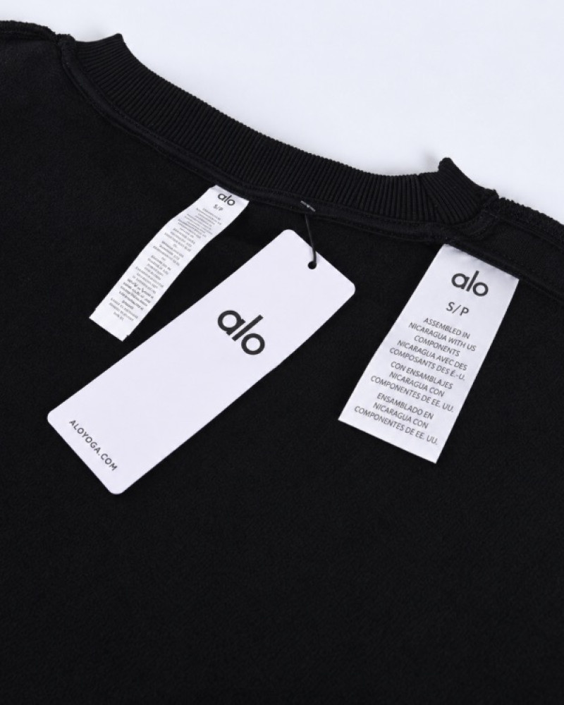 Alo Accolade Crew Neck Pullover – Black 