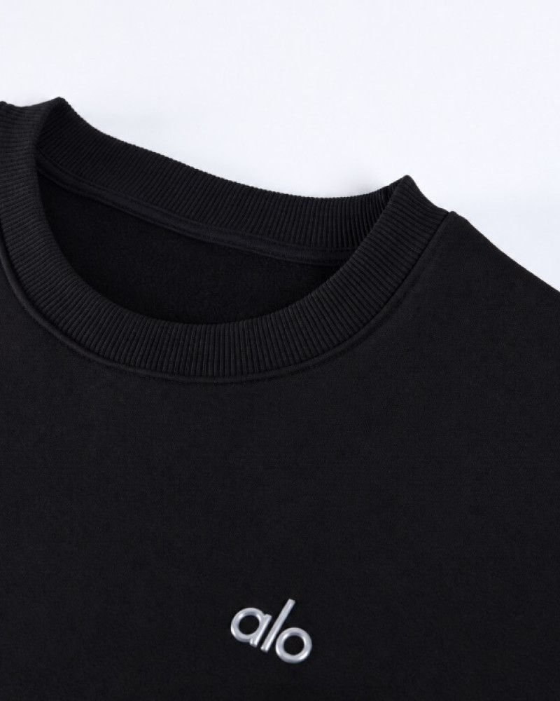 Alo Accolade Crew Neck Pullover – Black 