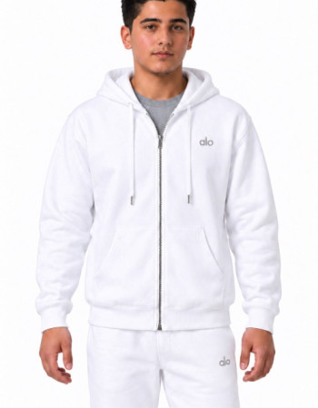 Alo Accolade Full Zip Hoodie – White
