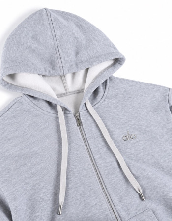 Alo Accolade Full Zip Hoodie – Athletic Heather Grey
