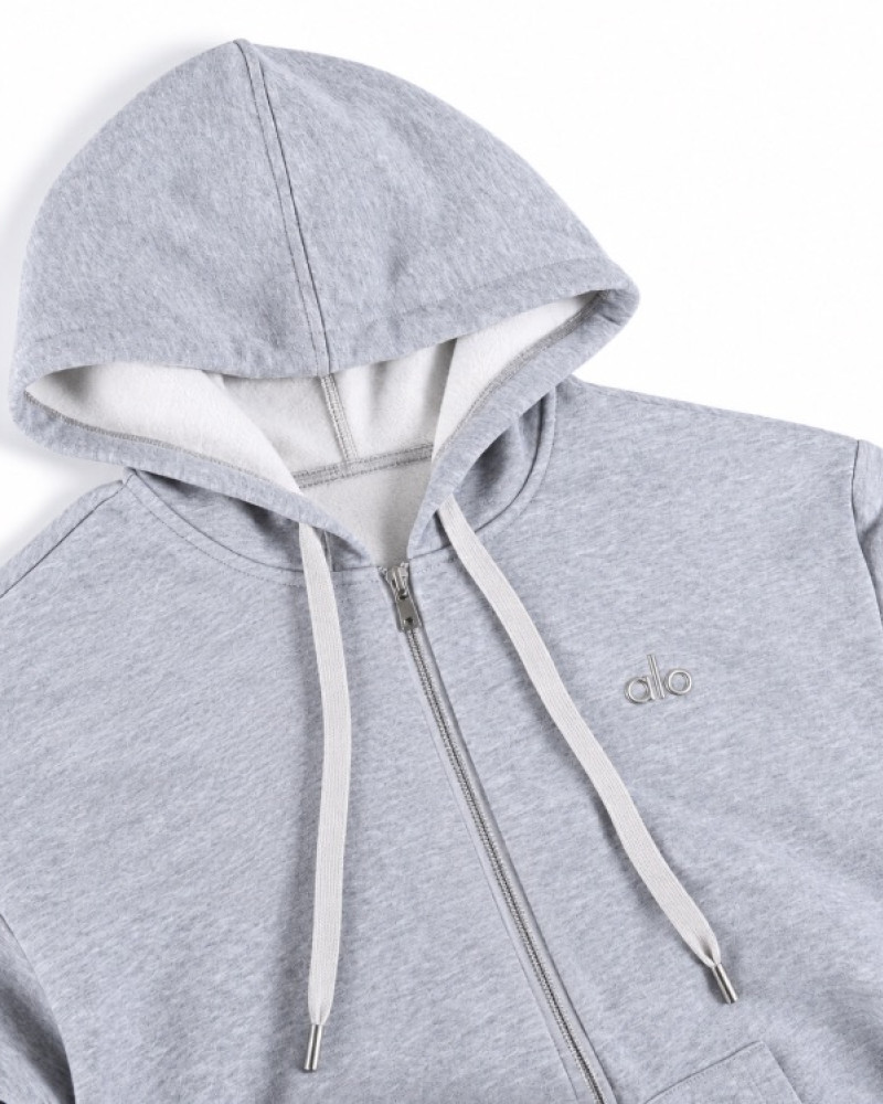 Alo Accolade Full Zip Hoodie – Athletic Heather Grey
