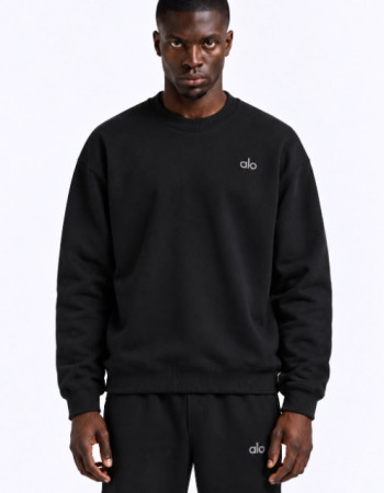 Alo Accolade Crew Neck Pullover – Black 