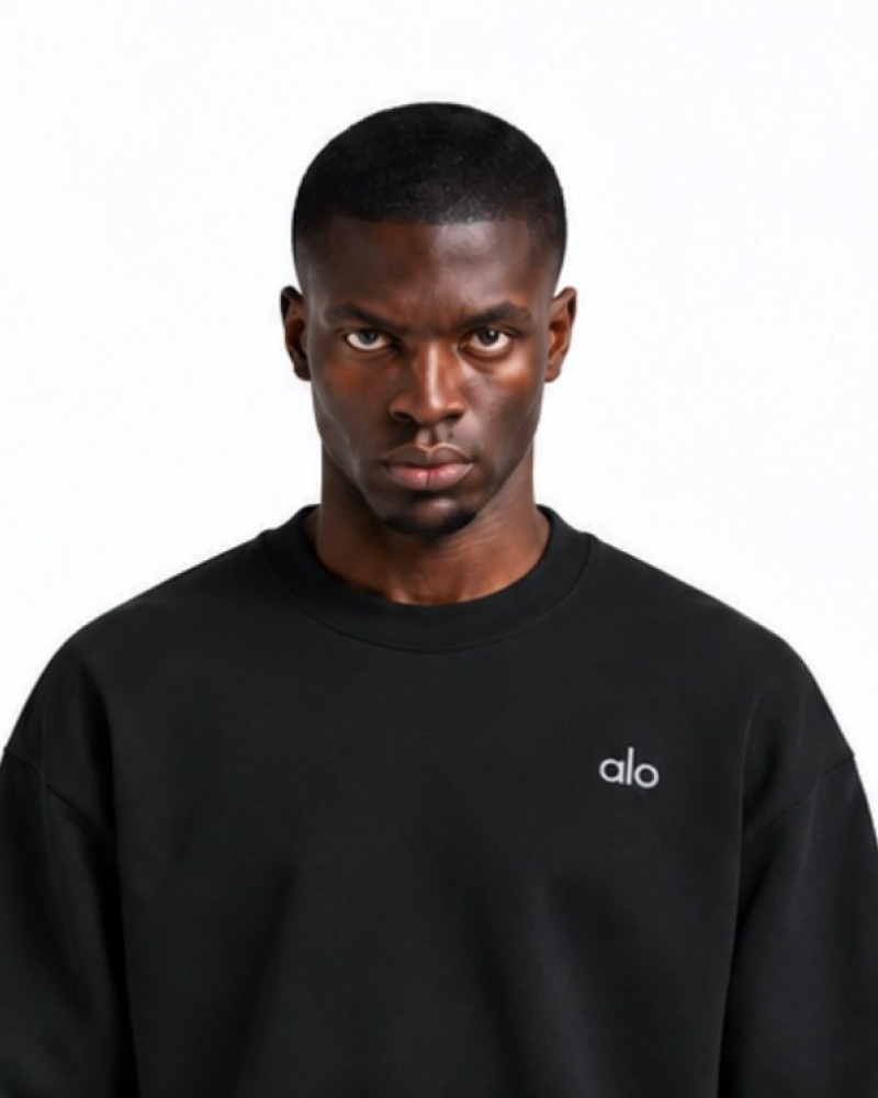 Alo Accolade Crew Neck Pullover – Black 
