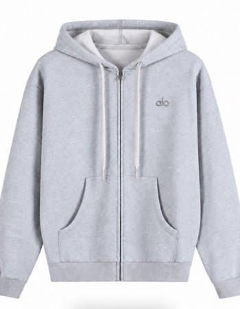 Alo Accolade Full Zip Hoodie – Athletic Heather Grey