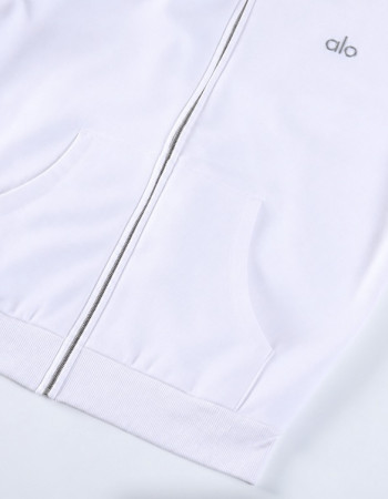 Alo Accolade Full Zip Hoodie – White