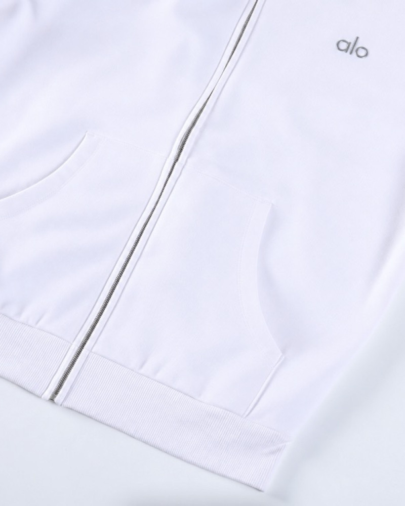 Alo Accolade Full Zip Hoodie – White