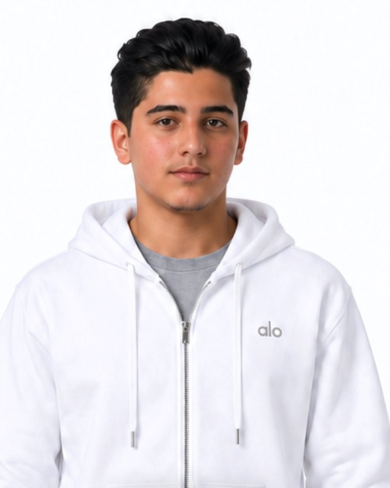 Alo Accolade Full Zip Hoodie – White