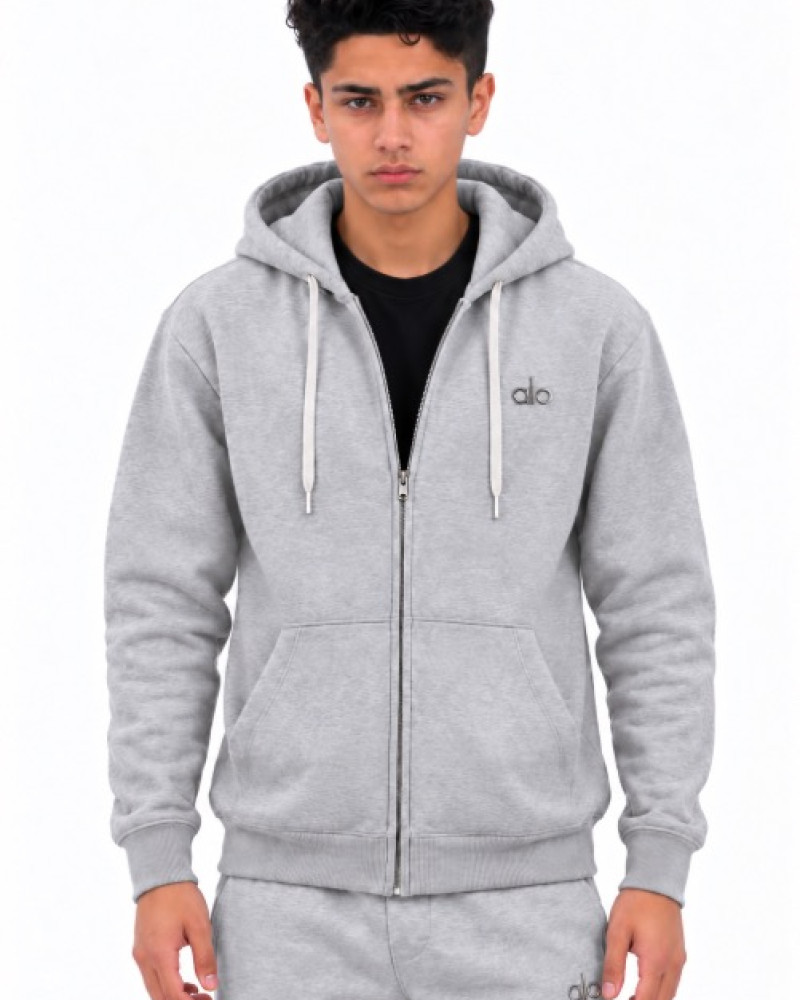Alo Accolade Full Zip Hoodie – Athletic Heather Grey