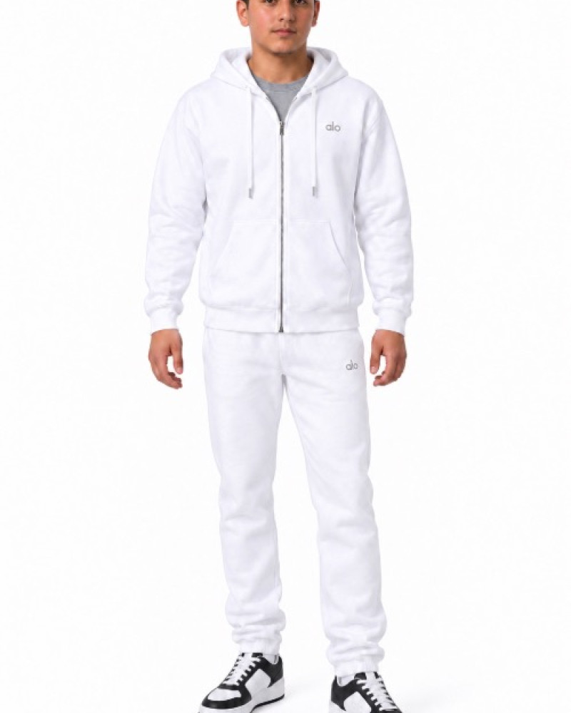 Alo Accolade Full Zip Hoodie – White