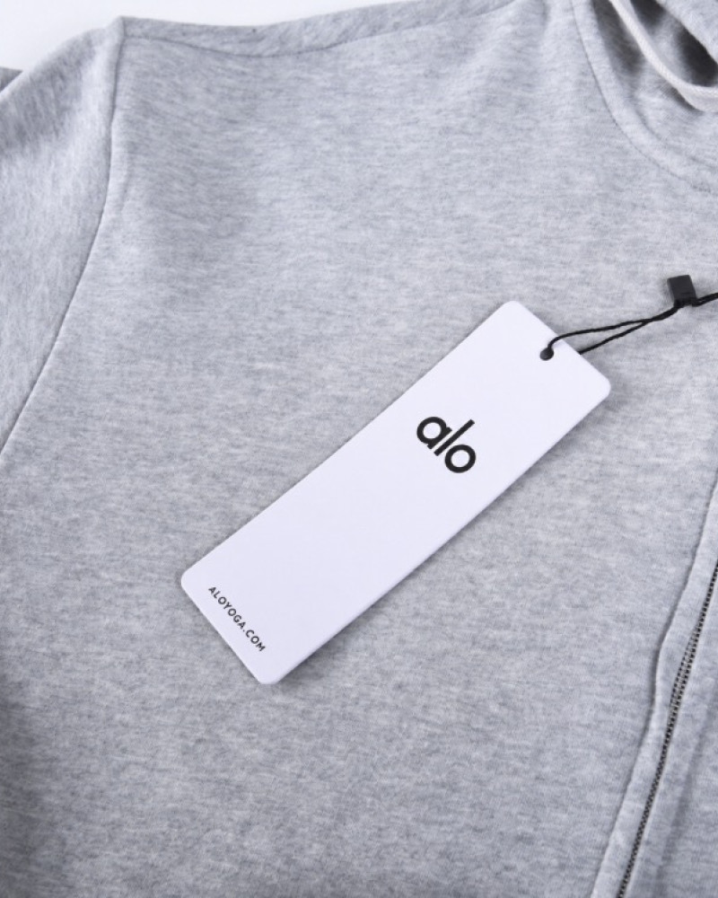 Alo Accolade Full Zip Hoodie – Athletic Heather Grey