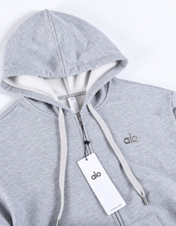 Alo Accolade Full Zip Hoodie – Athletic Heather Grey