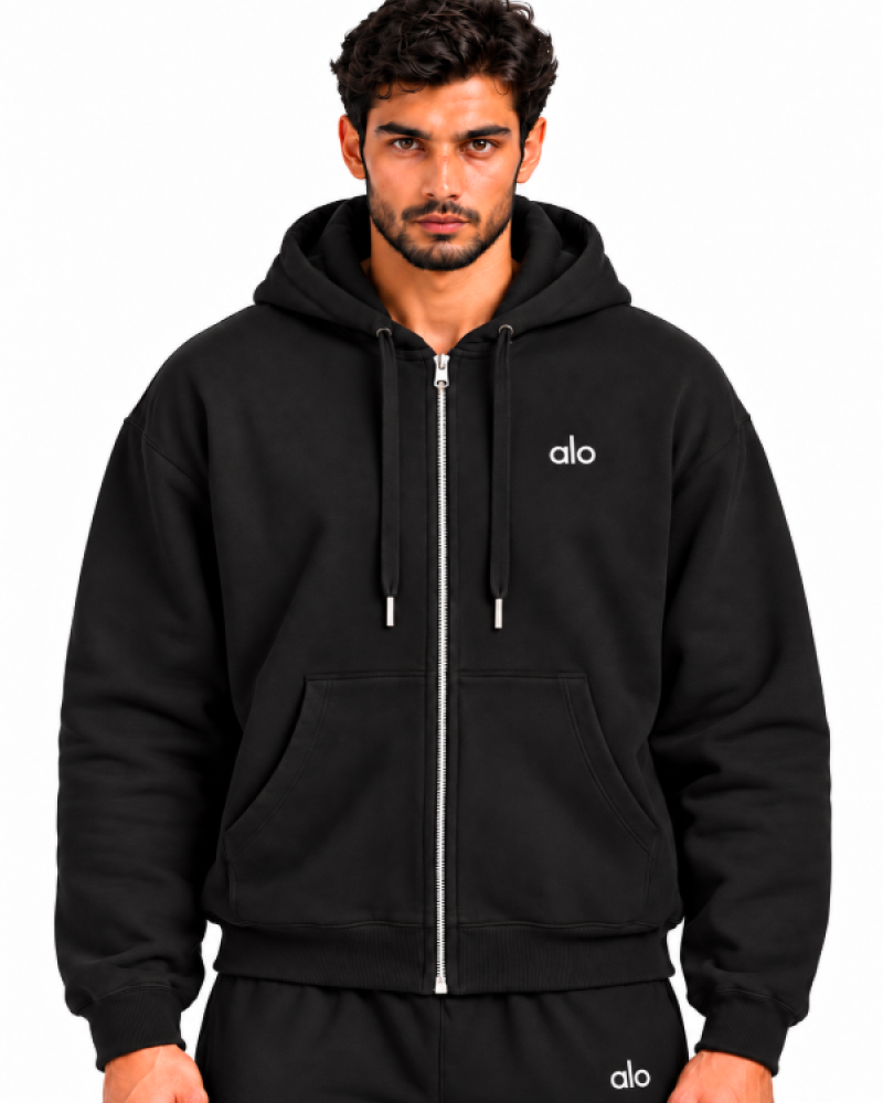 Alo Accolade Full Zip Hoodie – Black