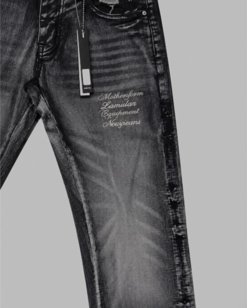 AMIRI Varsity Tiger Straight Jean – Faded Black.