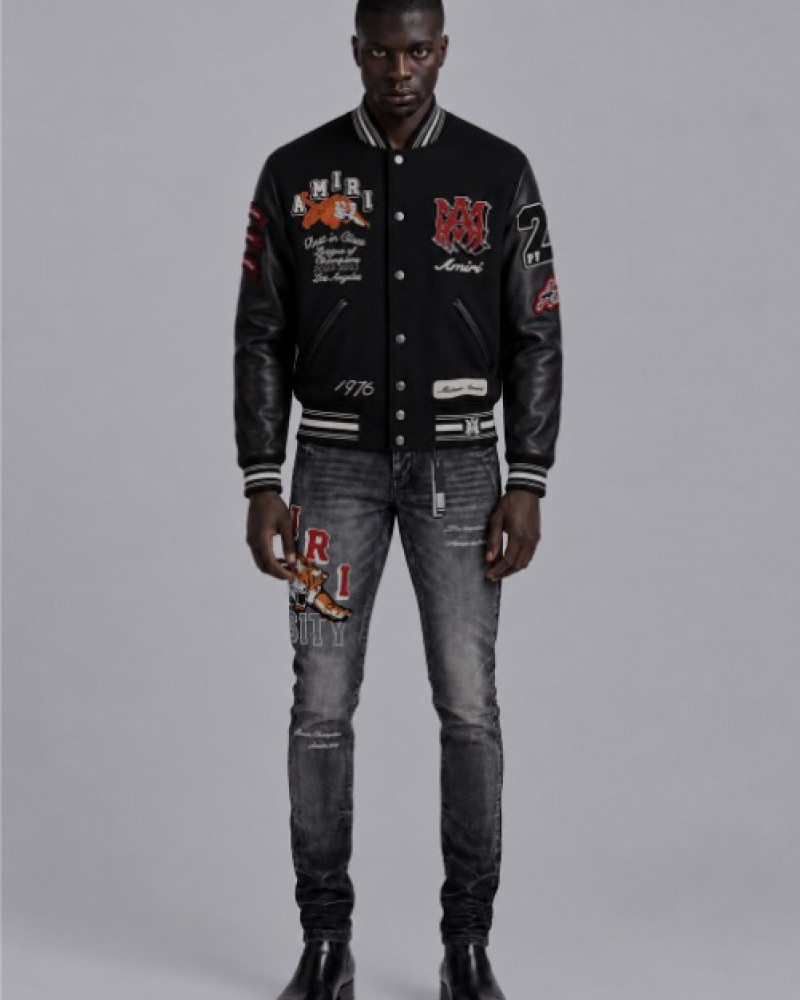 AMIRI Varsity Tiger Straight Jean – Faded Black.