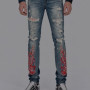 AMIRI Bandana Flame Jeans – Clay Indigo/Orange