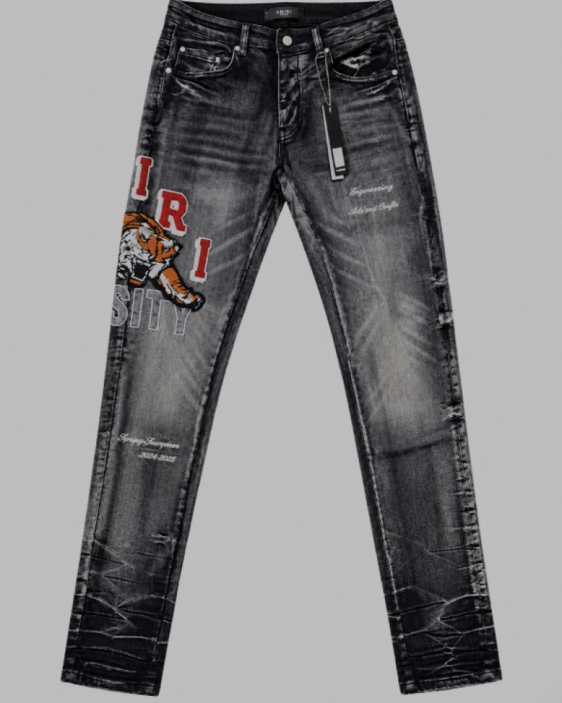 AMIRI Varsity Tiger Straight Jean – Faded Black.