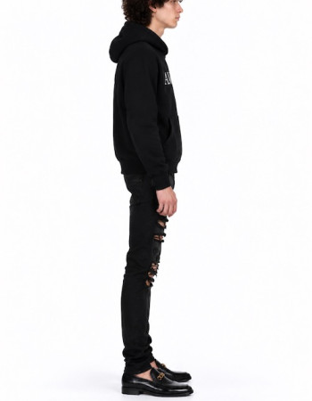 AMIRI MX1 Mid-Rise Skinny Jeans – Black / Leopard Print