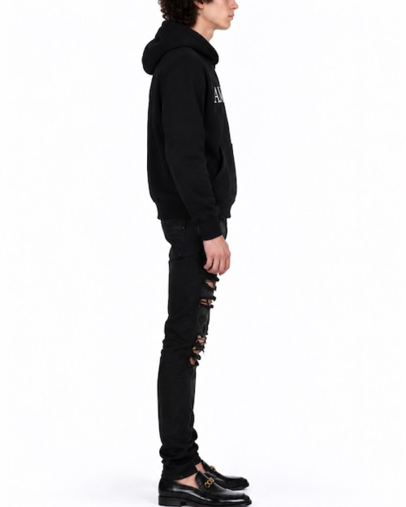 AMIRI MX1 Mid-Rise Skinny Jeans – Black / Leopard Print