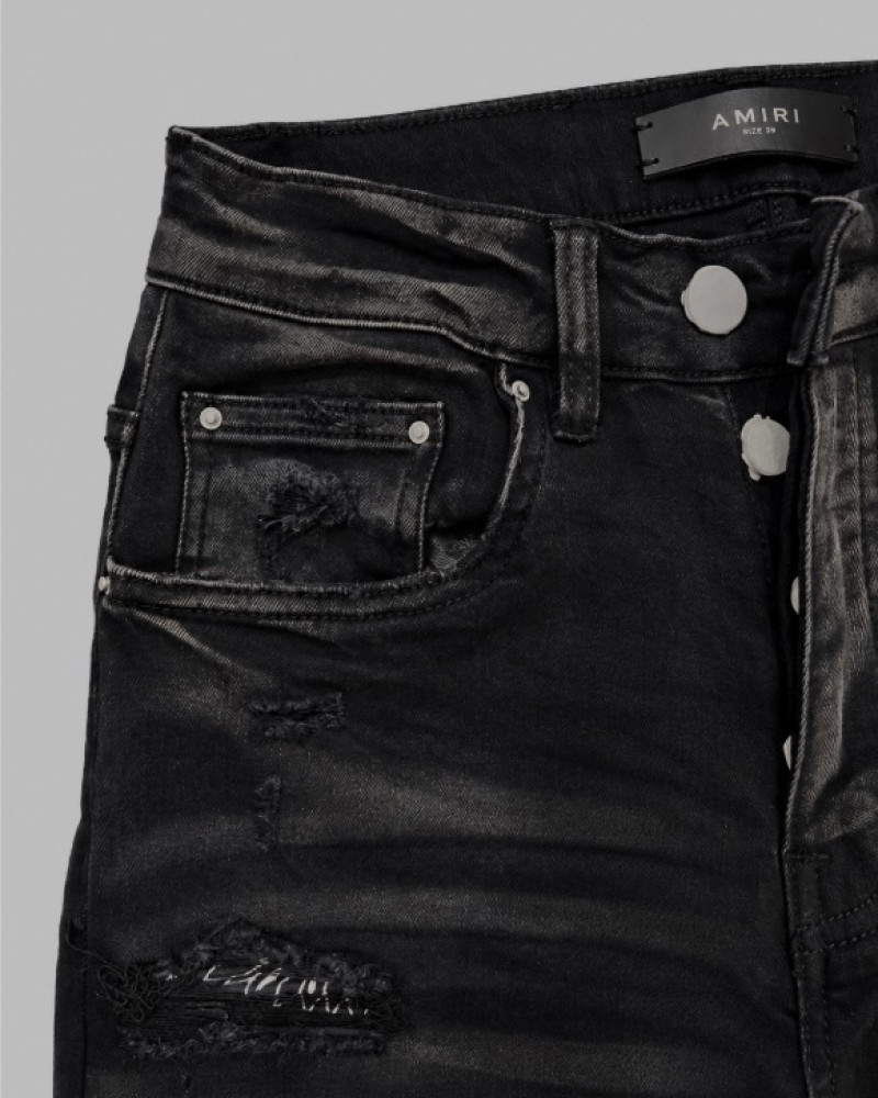 AMIRI Bandana Art Patch Jeans — Aged Black
