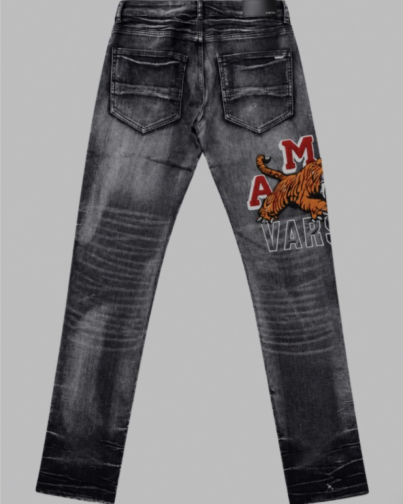 AMIRI Varsity Tiger Straight Jean – Faded Black.