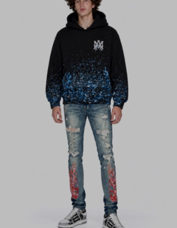 AMIRI Bandana Flame Jeans – Clay Indigo/Orange