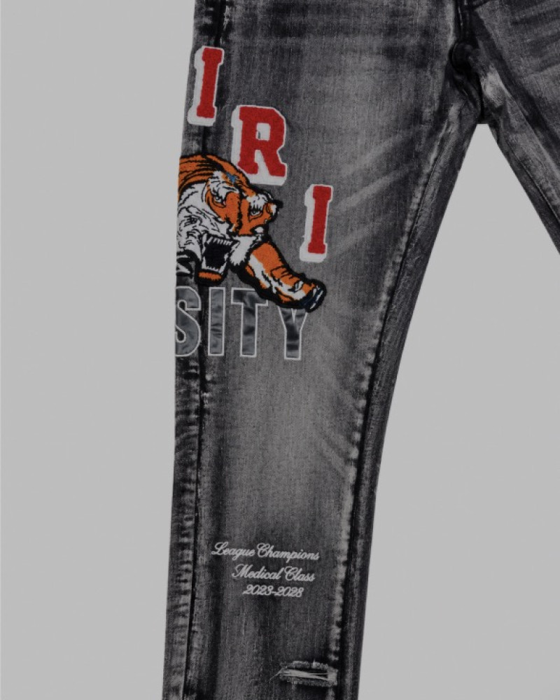 AMIRI Varsity Tiger Straight Jean – Faded Black.