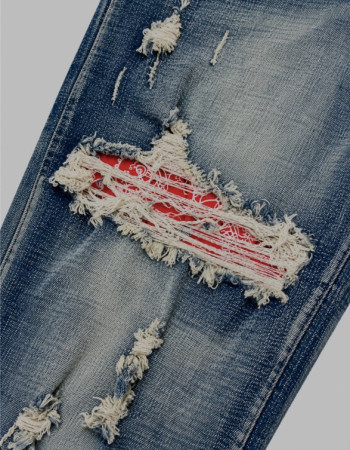 AMIRI Bandana Flame Jeans – Clay Indigo/Orange