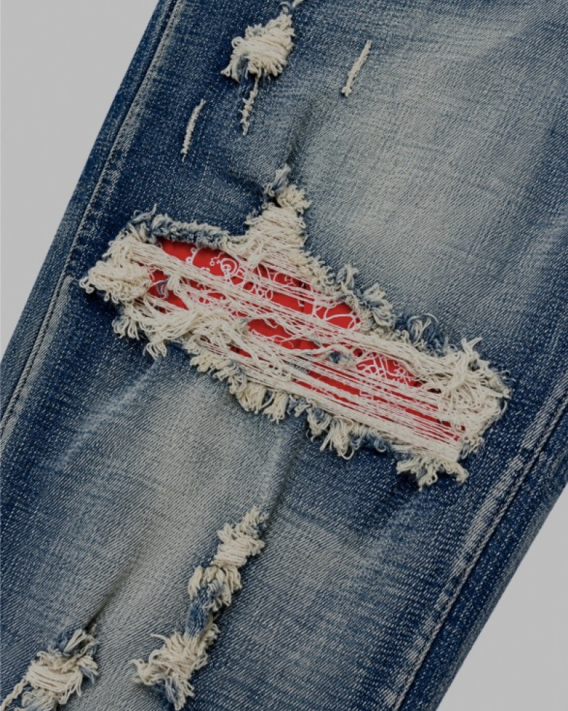 AMIRI Bandana Flame Jeans – Clay Indigo/Orange