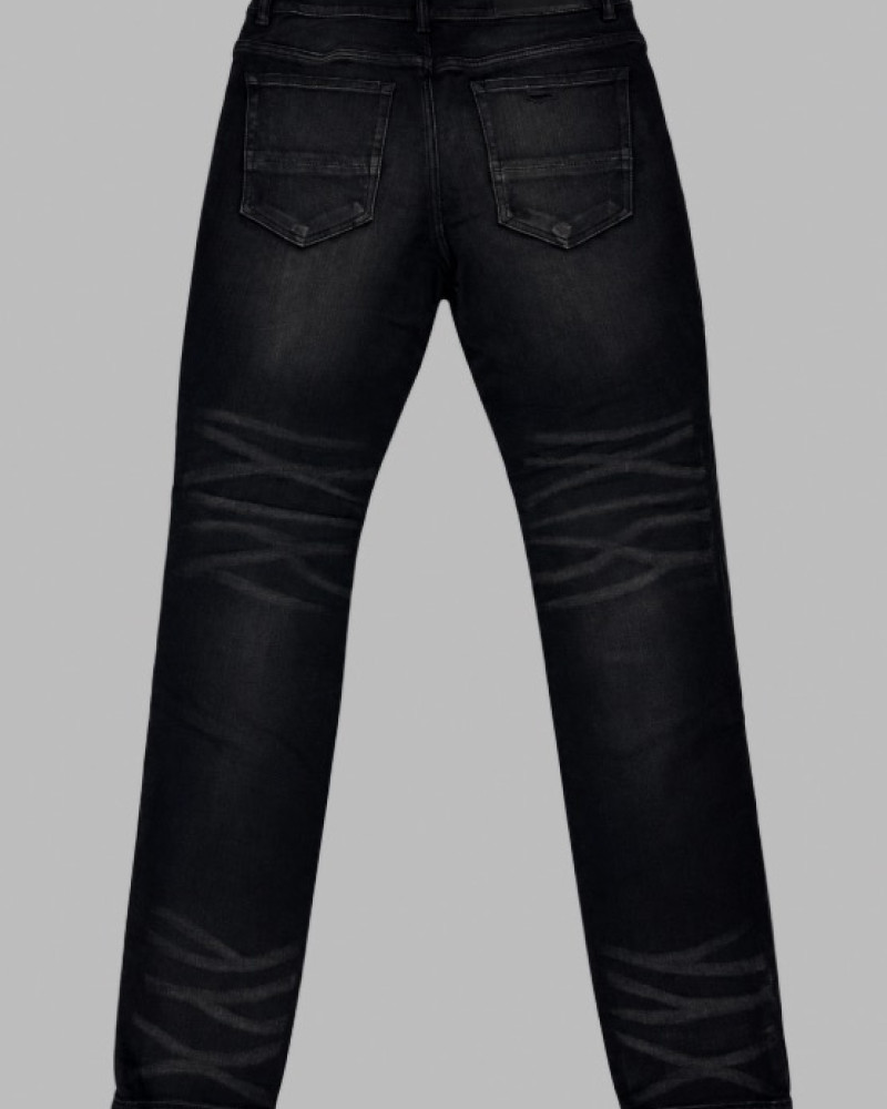 AMIRI Black Distressed Jeans with Pink 