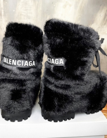 Balenciaga Alaska Faux Fur Boots