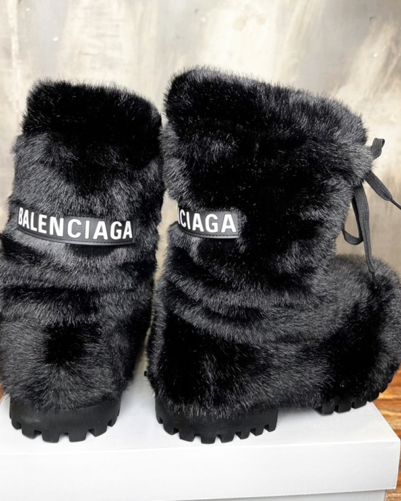 Balenciaga Alaska Faux Fur Boots