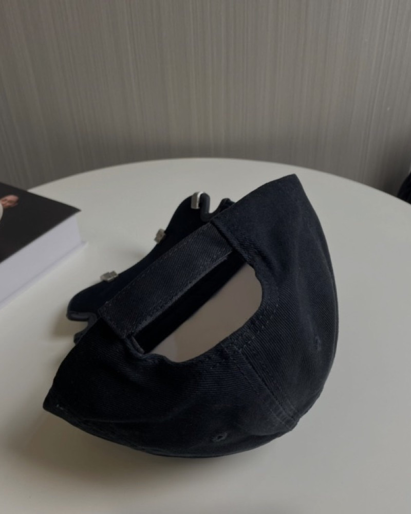 Balenciaga DIY Metal Outline Distressed Cap – Black