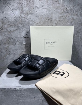 Balmain B-IT Quilted Mules Slippers  
