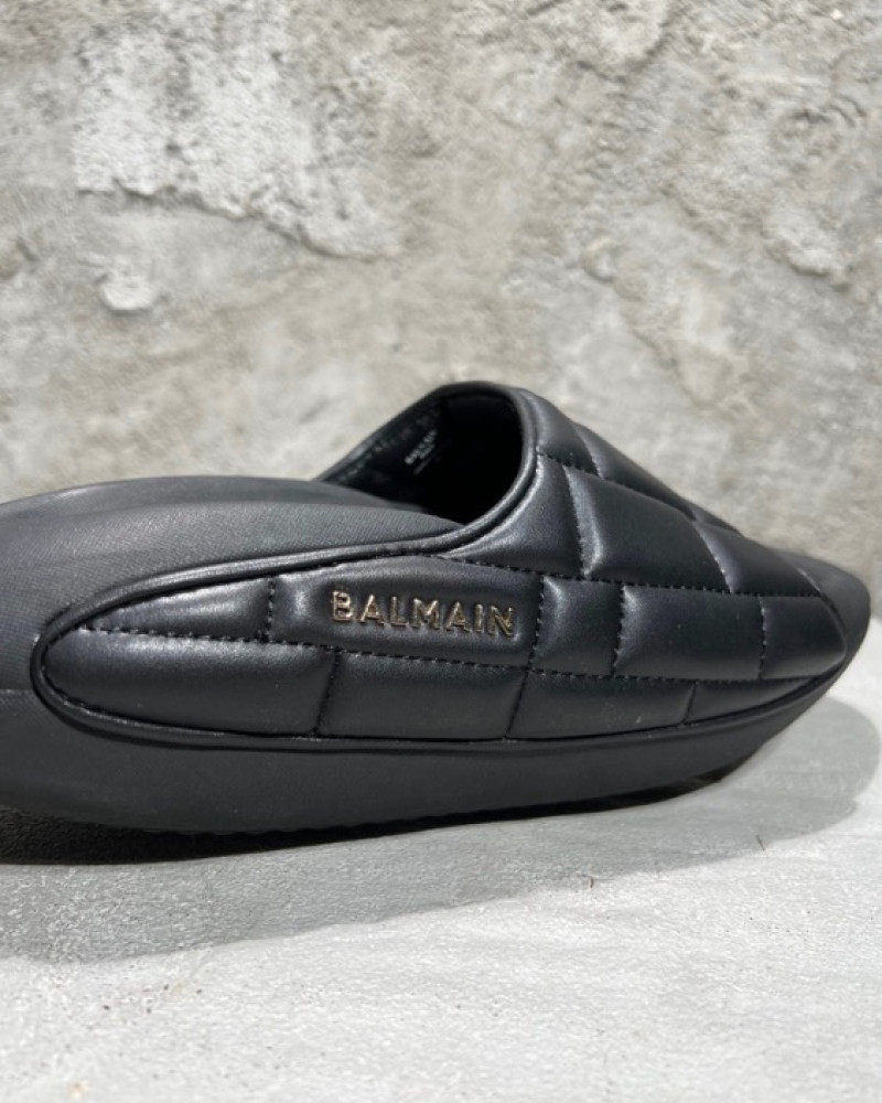 Balmain B-IT Quilted Mules Slippers  