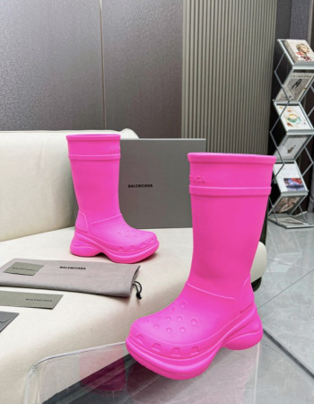 Balenciaga Excavator Rubber Boots - Neon Pink
