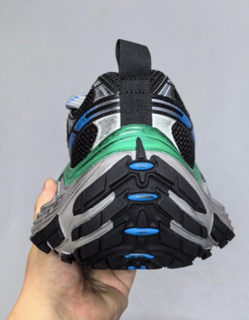 Balenciaga 10XL Distressed Runner Sneakers – Black/Blue/Green