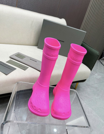Balenciaga Excavator Rubber Boots - Neon Pink