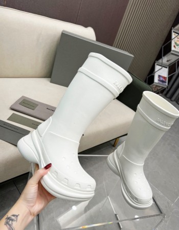 Balenciaga Excavator Croc Boots - White