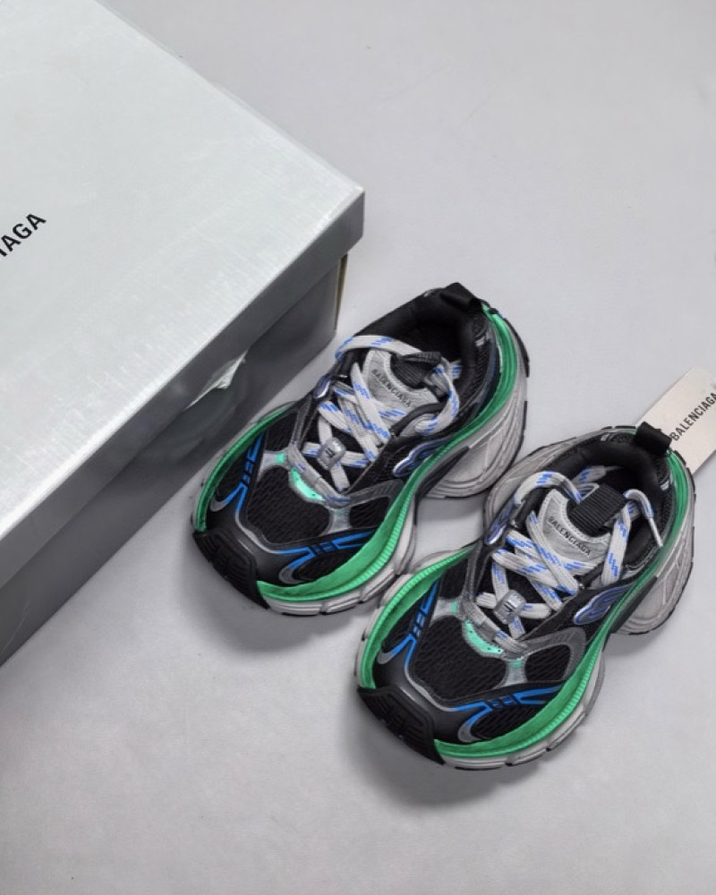 Balenciaga 10XL Distressed Runner Sneakers – Black/Blue/Green
