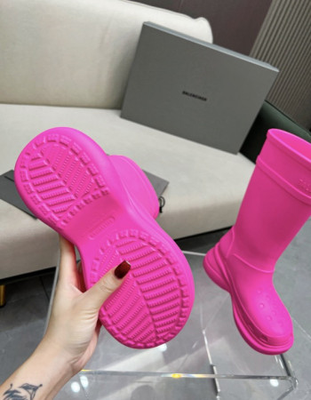 Balenciaga Excavator Rubber Boots - Neon Pink